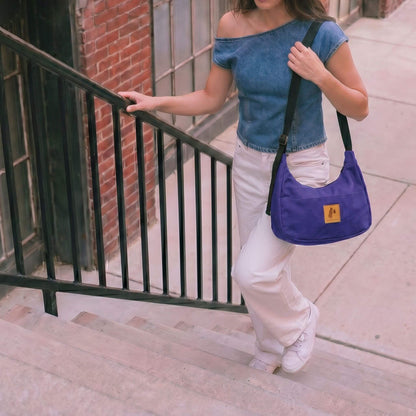 Canvas Shoulder Crescent Bag 