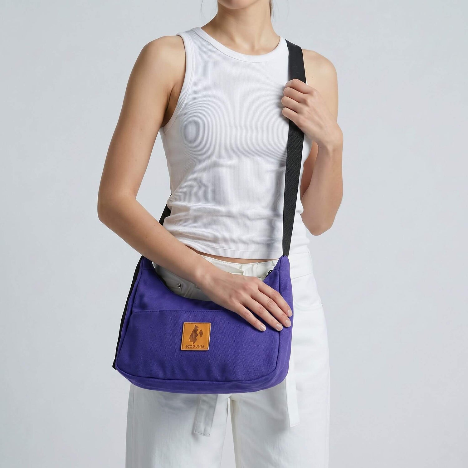 Canvas Shoulder Crescent Bag 