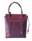 Nakuru Leather  Bag- Purple Elephant print leather