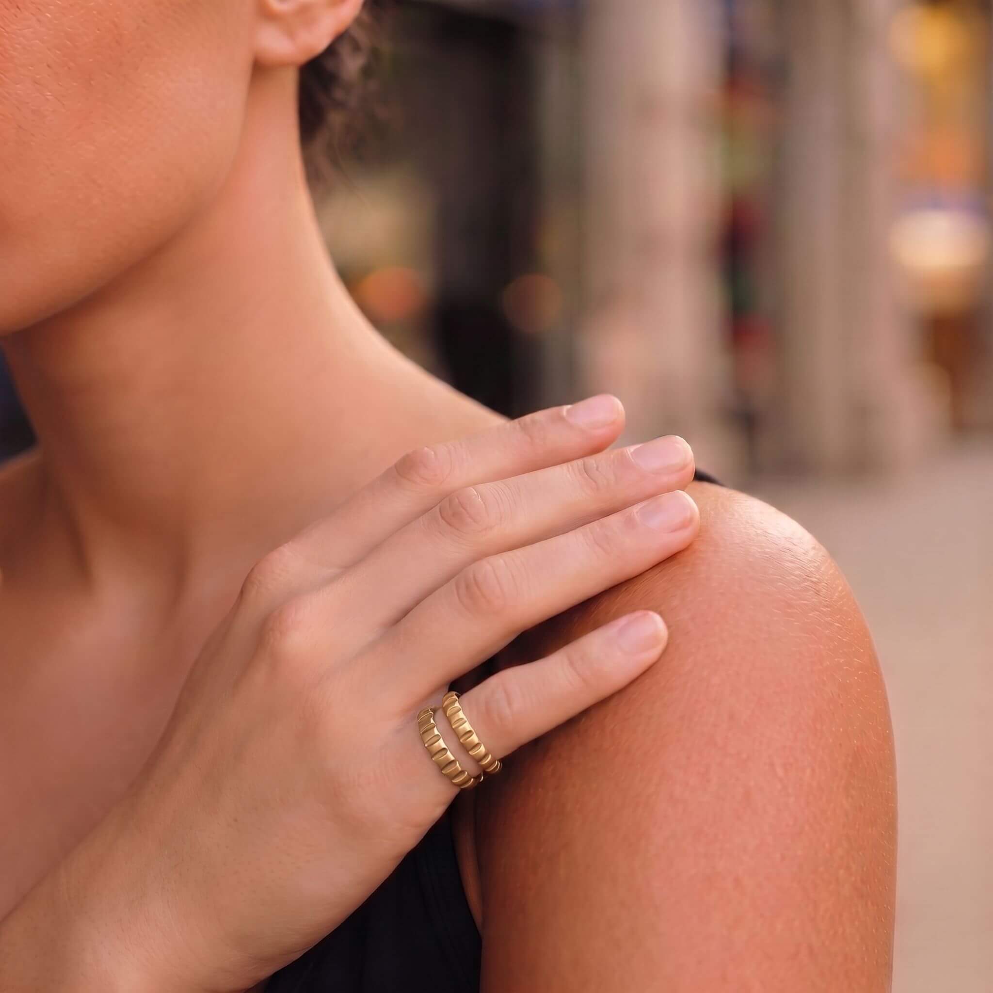 Ribbed Double Band Ring | Matata - EcoDunia