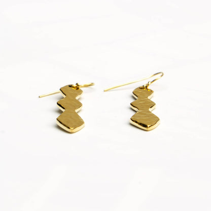 Rio Dangle Geometric Brass Pendant Earrings