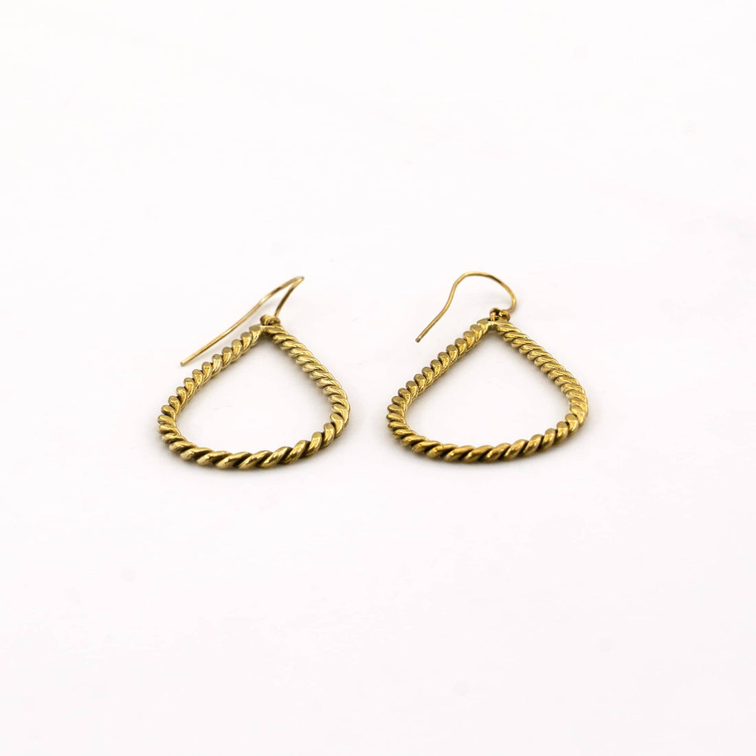 Rosa Brass Twisted Hoop Earrings
