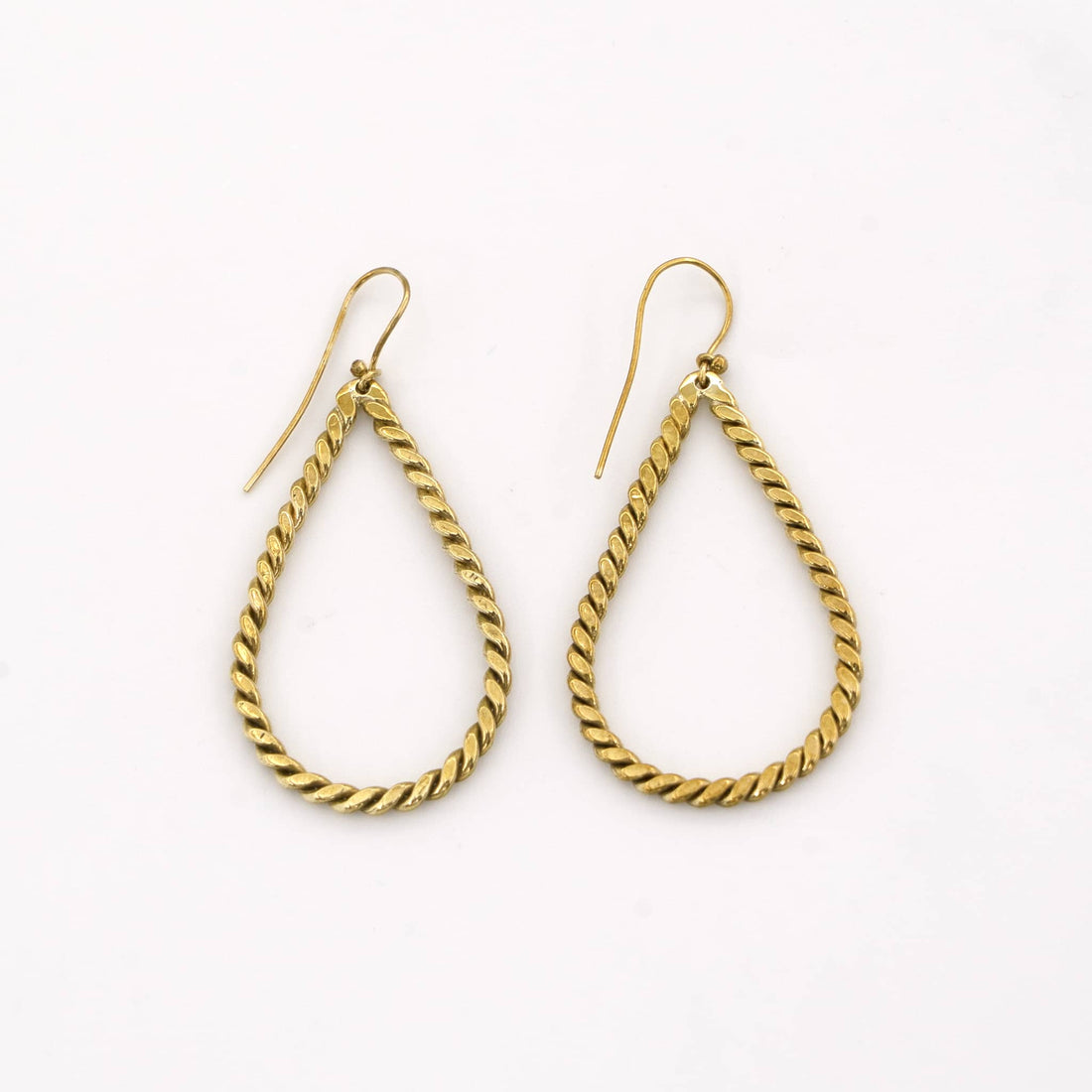 Rosa Brass Twisted Hoop Earrings