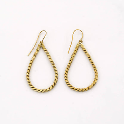 Rosa Brass Twisted Hoop Earrings