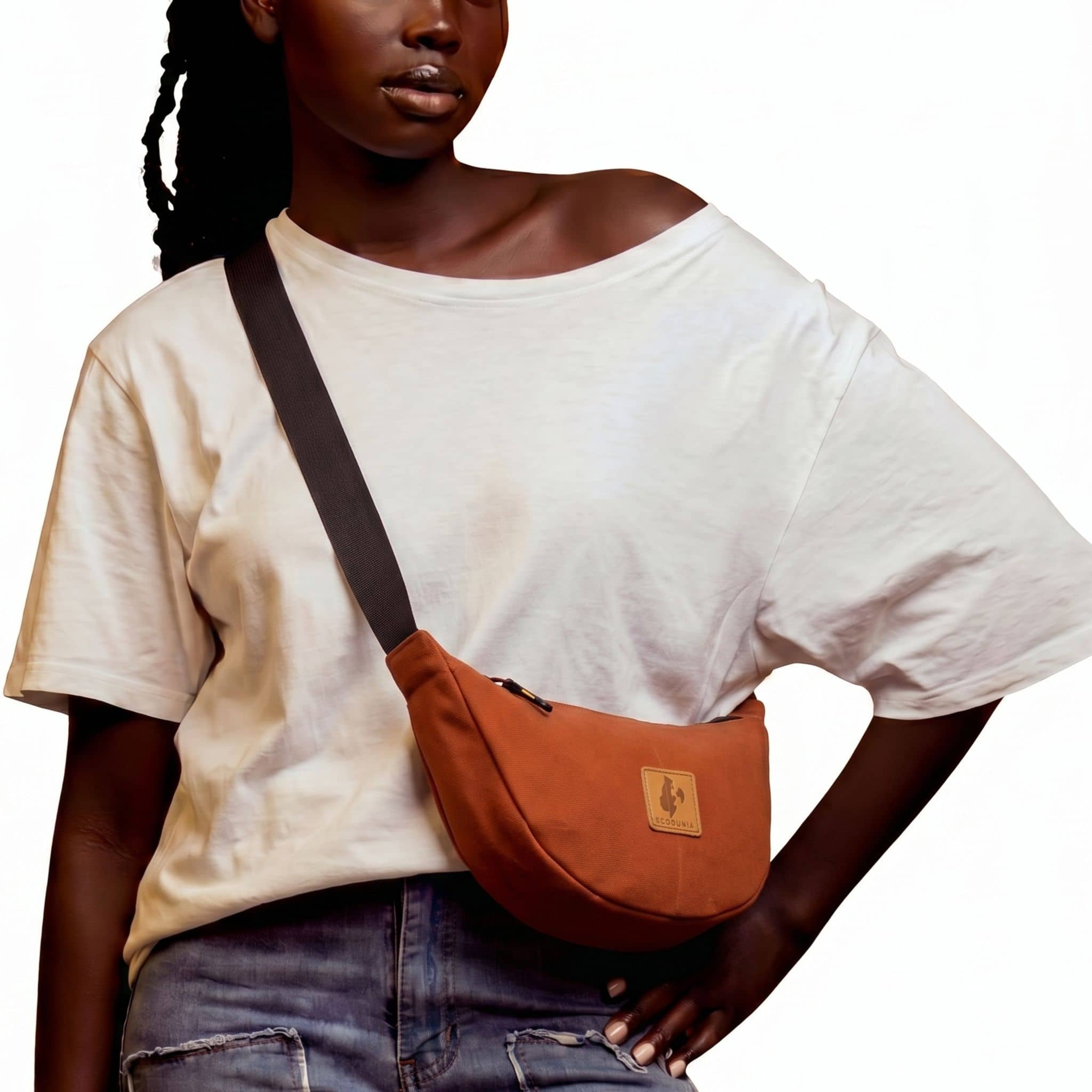 Canvas Forest Green Round Mini Shoulder Bag 