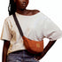 Canvas Forest Green Round Mini Shoulder Bag 