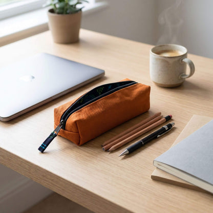 Pencil Pouch Zipper Bag – Fair Trade Cotton Canvas Pencil Case  - EcoDunia 