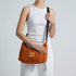 Rust Canvas Shoulder Crescent Bag 