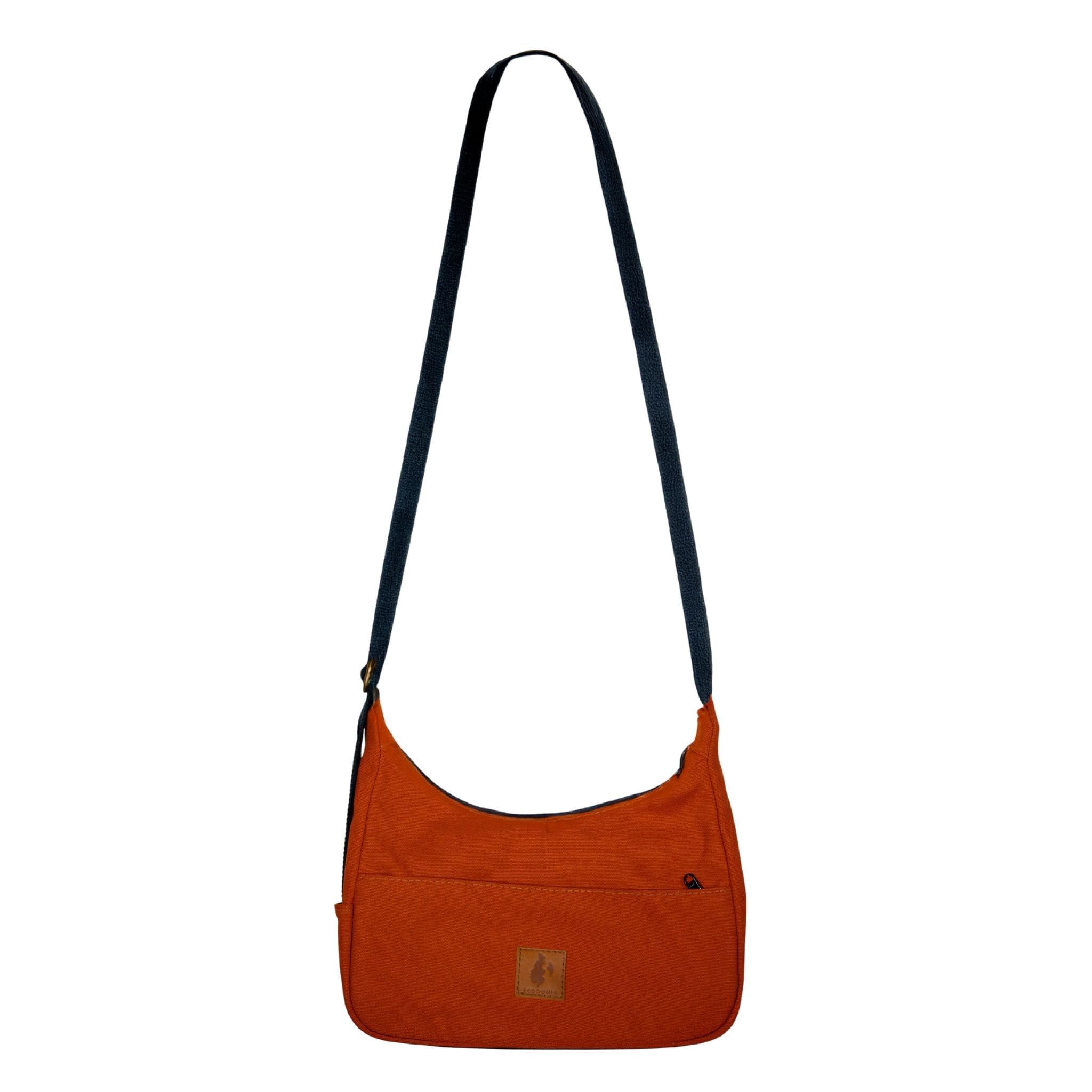 Rust Canvas Shoulder Crescent Bag 