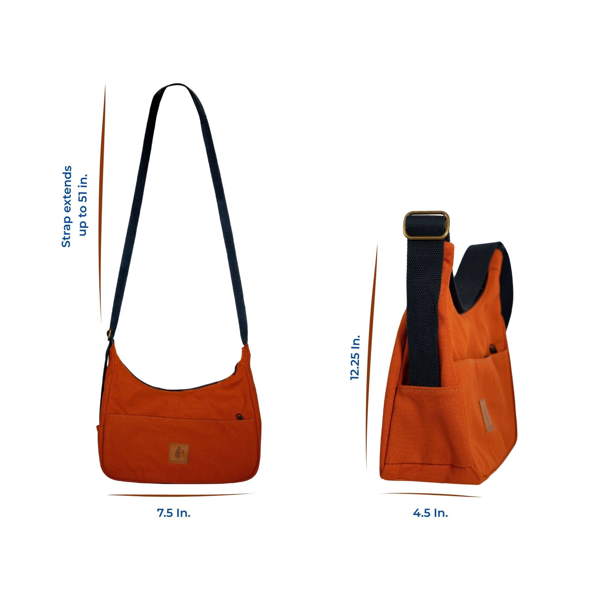 Crossbody Crescent Bag - Canvas Shoulder Bag for Women 