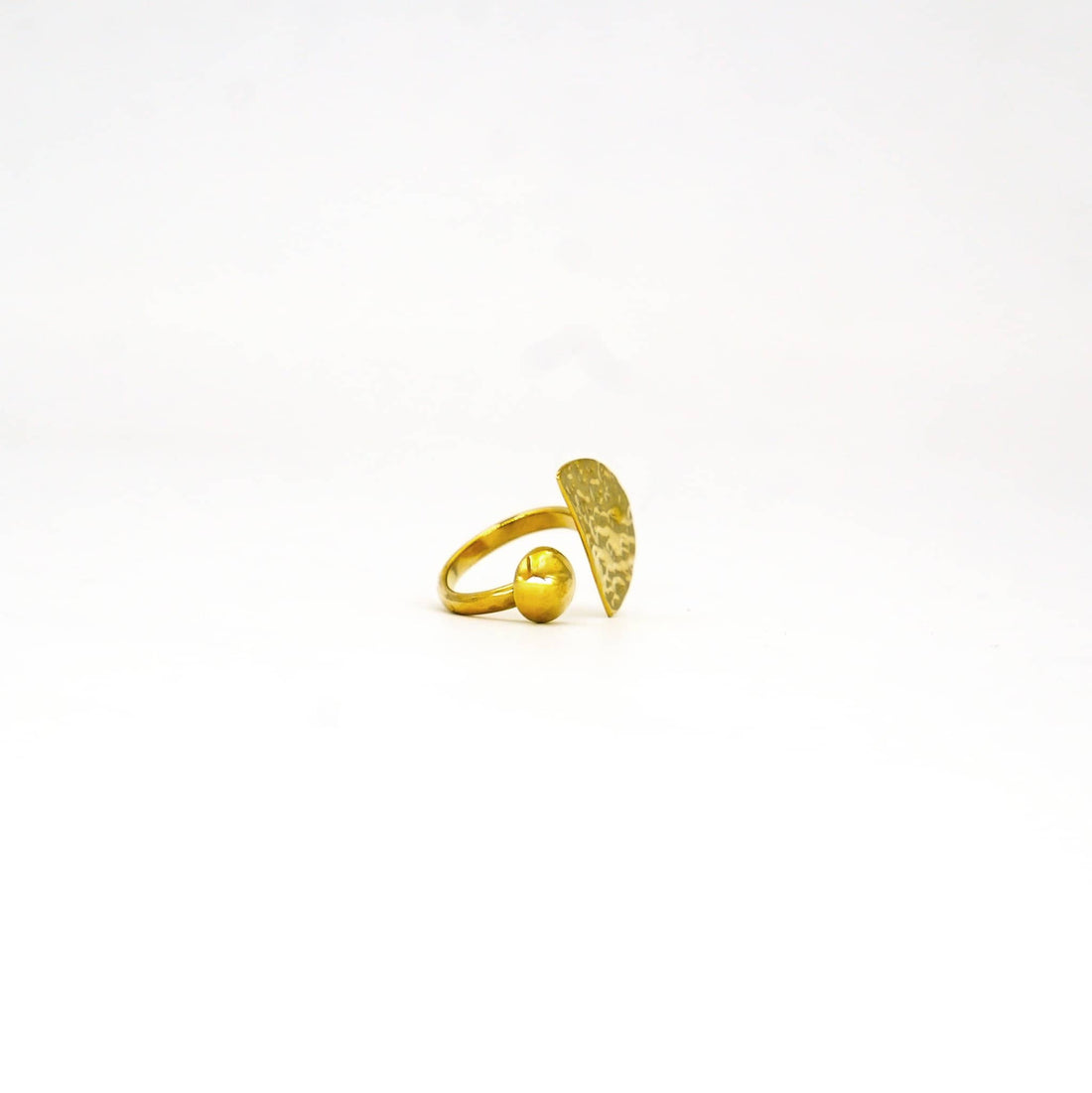 Brass Semi Circular and Dot Ring - Safi Handcrafted Jewelry