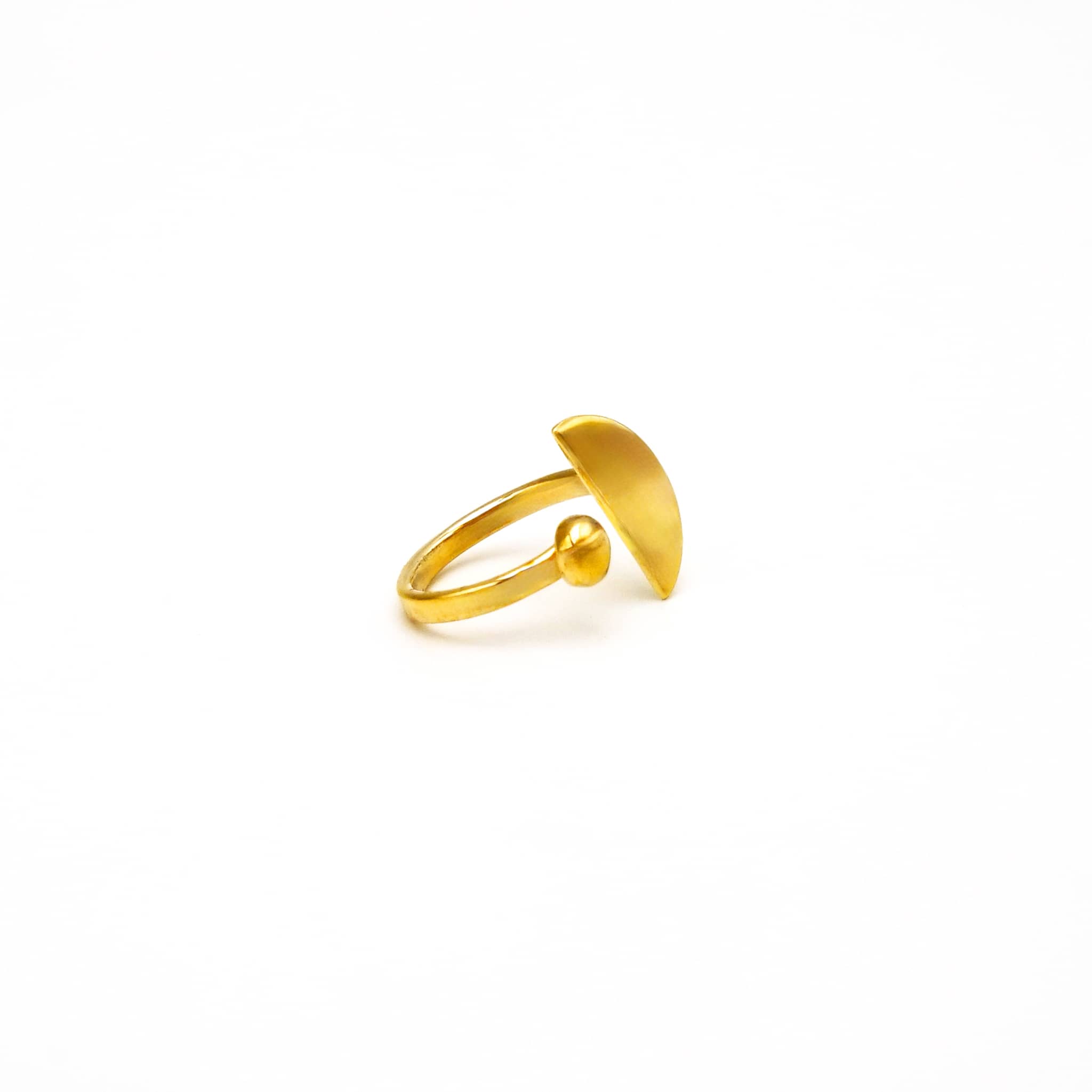 Brass Semi Circular and Dot Ring - Safi Handcrafted Jewelry