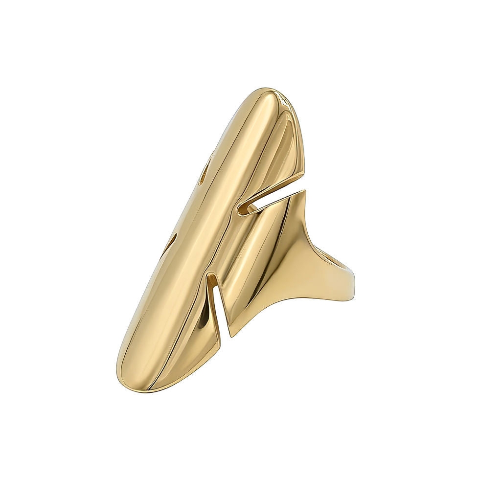 Sahara Leaf-Shaped Brass Ring for Women - EcoDunia