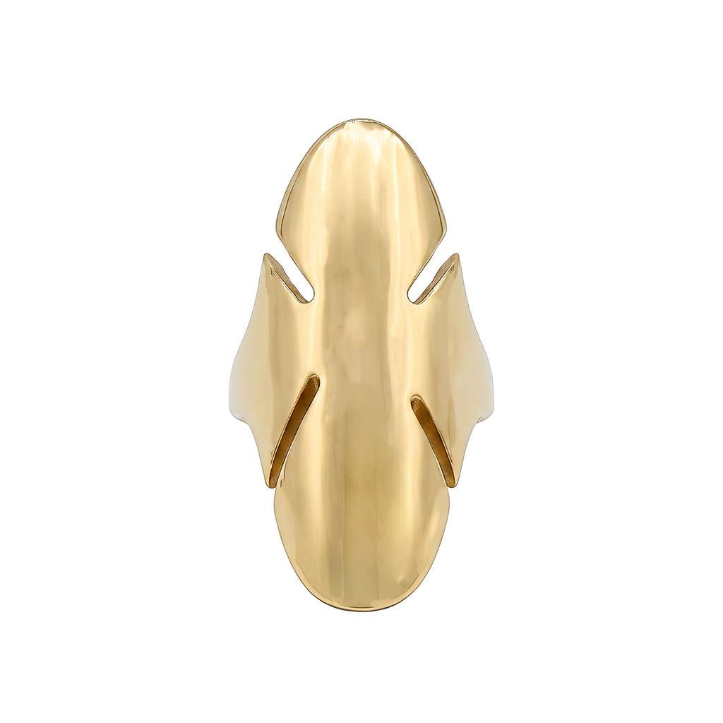 Sahara Leaf-Shaped Brass Ring for Women - EcoDunia