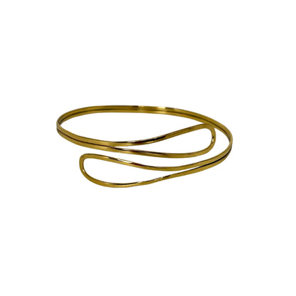 Double Loop Wrap Brass Armlet, Upper Arm Cuff | Sai - EcoDunia