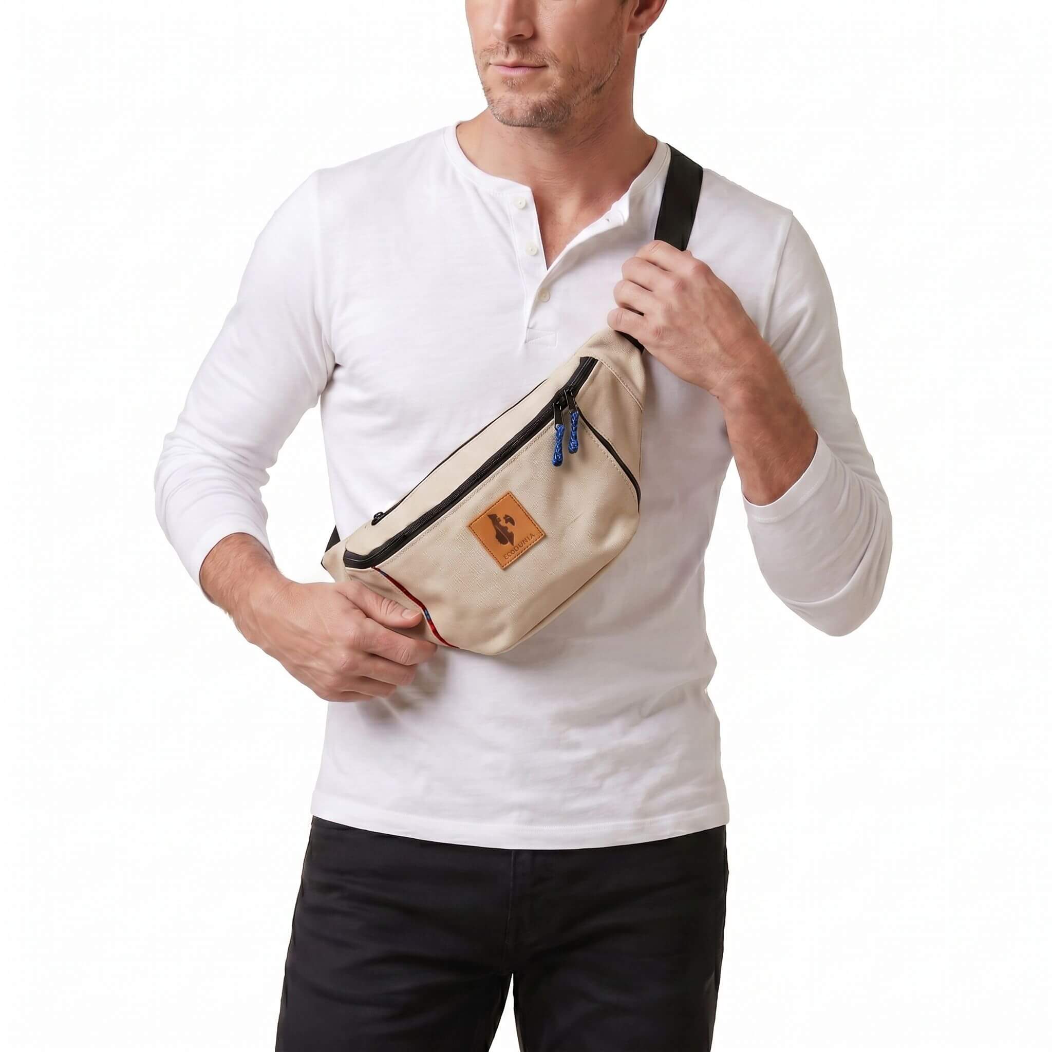 Crossbody Large Fanny Pack -  Canvas Waist Bag 