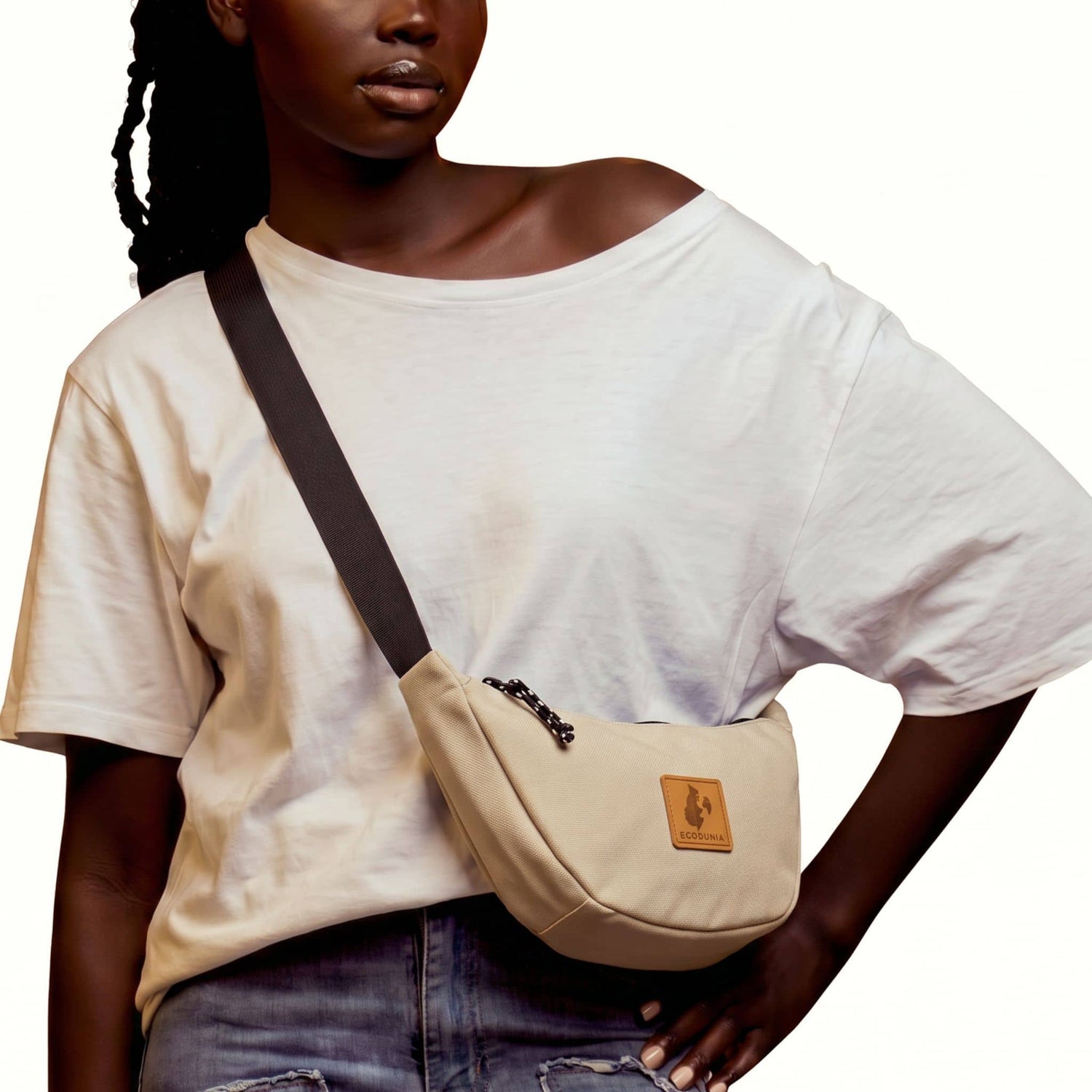 Canvas Forest Green Round Mini Shoulder Bag 