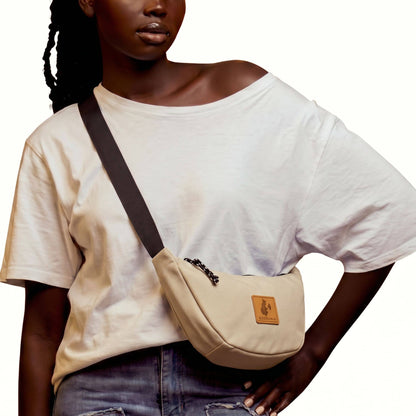 Canvas Forest Green Round Mini Shoulder Bag 