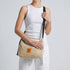 Sand white Canvas Shoulder Crescent Bag 