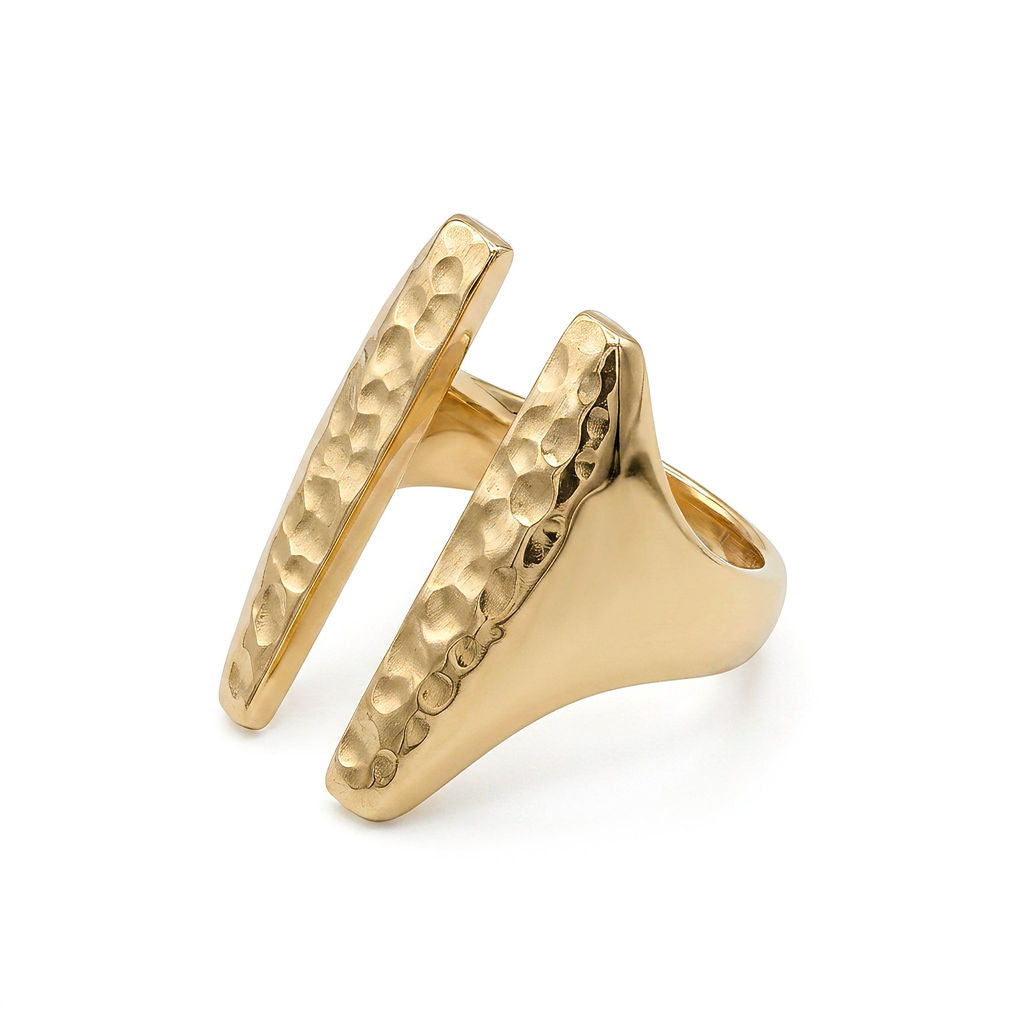 Hammered Double Bar Adjustable Ring | Sema EcoDunia