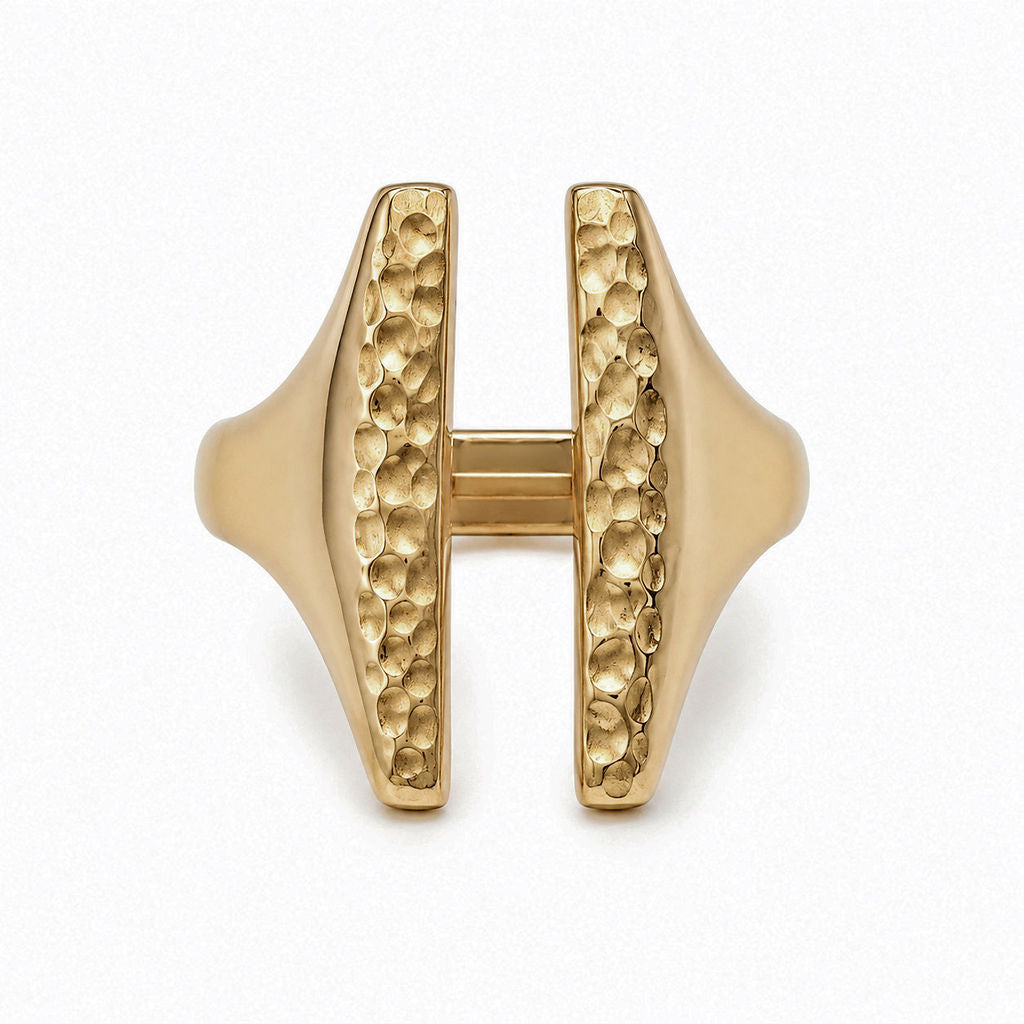 Hammered Double Bar Adjustable Ring | Sema EcoDunia