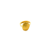 Brass Hammered Oval Signet Ring | Sima Ecodunia