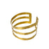 Siti three-band hammered brass armlet wide cuff flat lay — Ecodunia