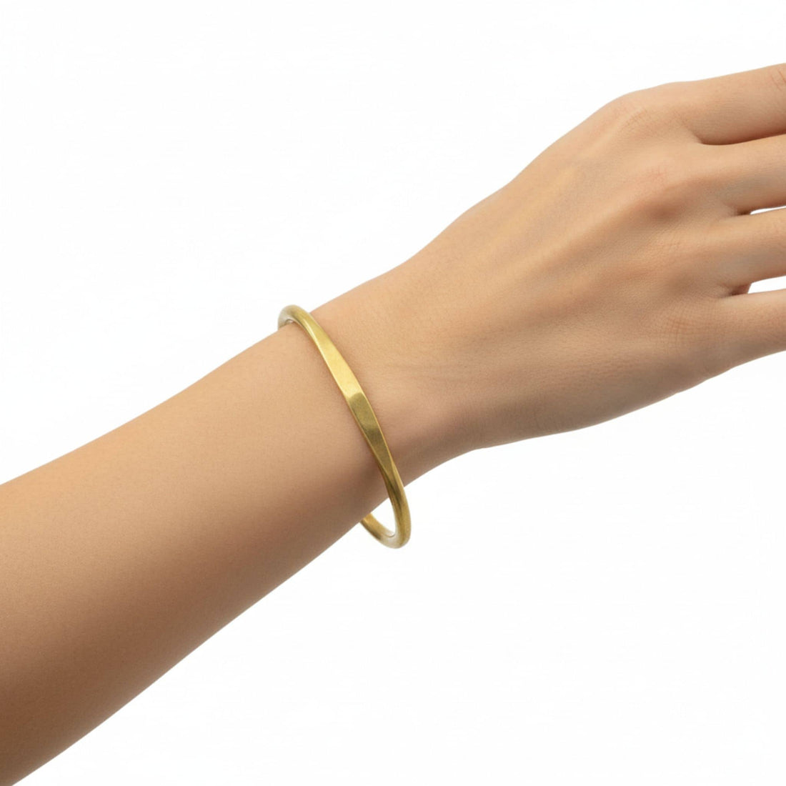 Lia Adjustable Brass Open Cuff Bracelet