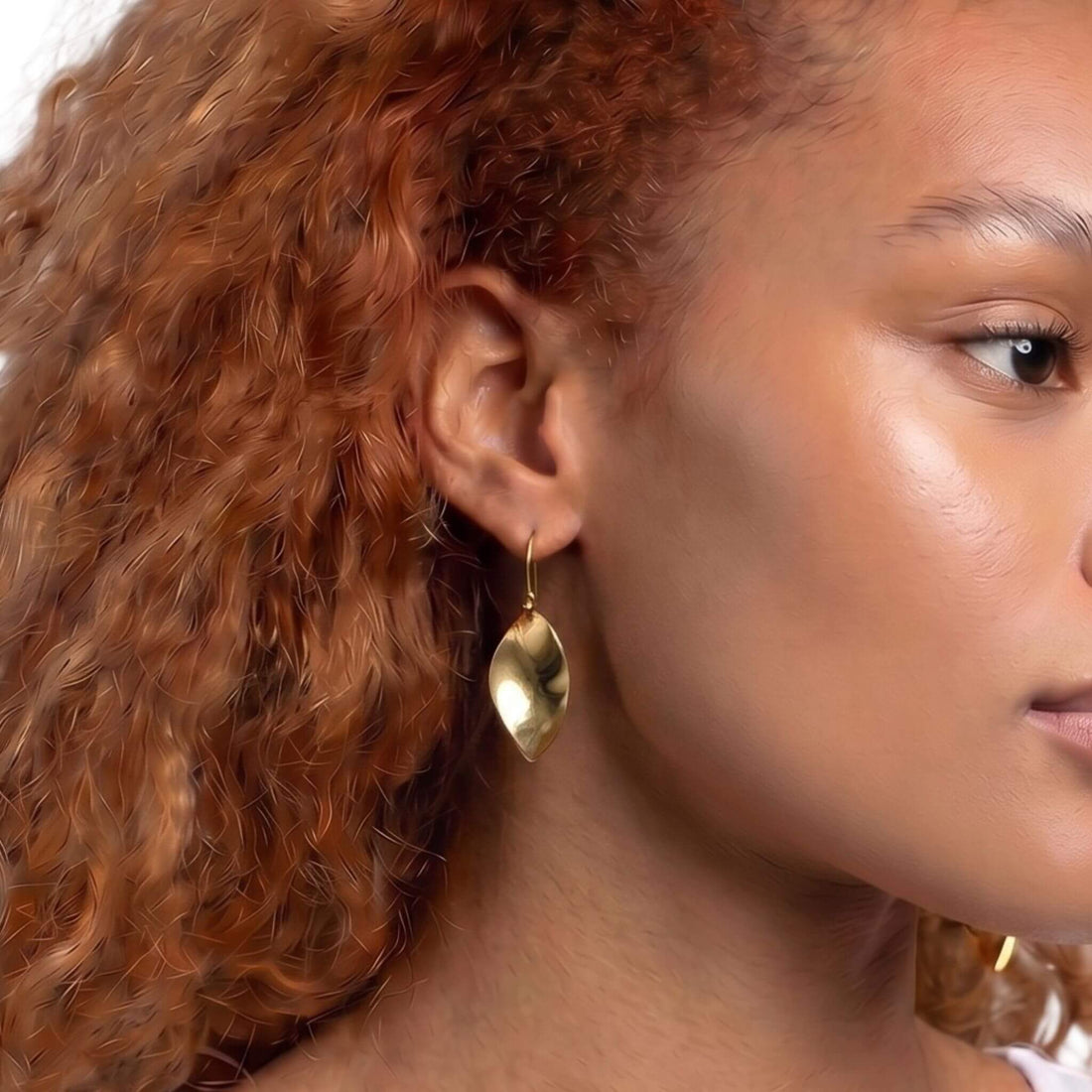 Smooth Brass Leverback Drop Earrings | Zizi Ecodunia