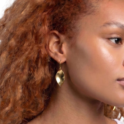 Smooth Brass Leverback Drop Earrings | Zizi Ecodunia
