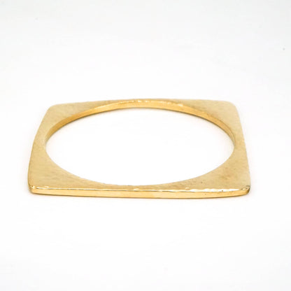 Smooth Brass Square Bracelet – Leo Unisex Handmade Bangle