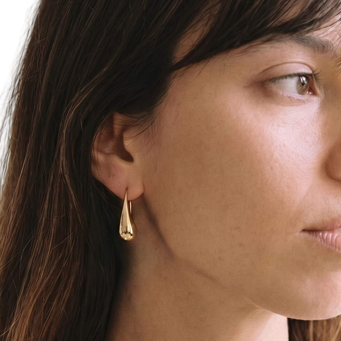 Solid Brass Teardrop Drop Earrings | Sana Ecodunia