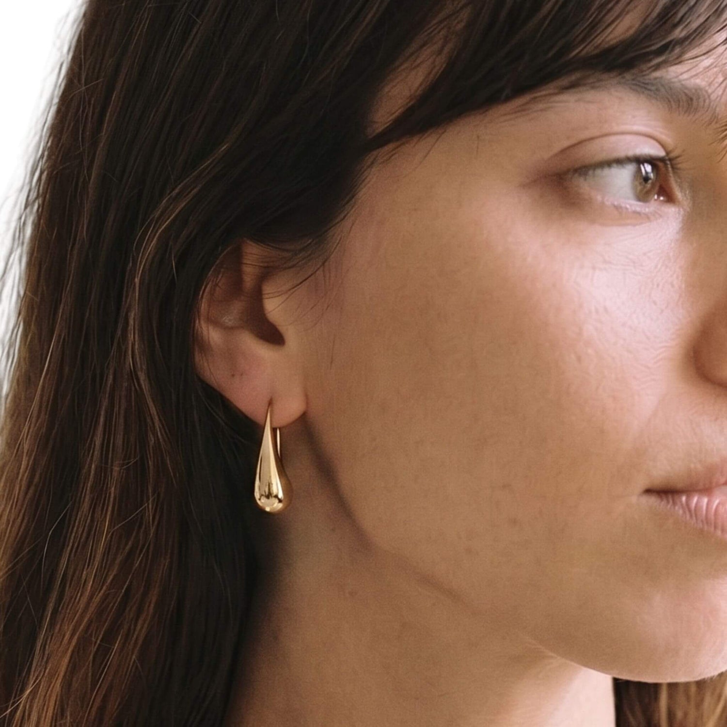 Solid Brass Teardrop Drop Earrings | Sana Ecodunia