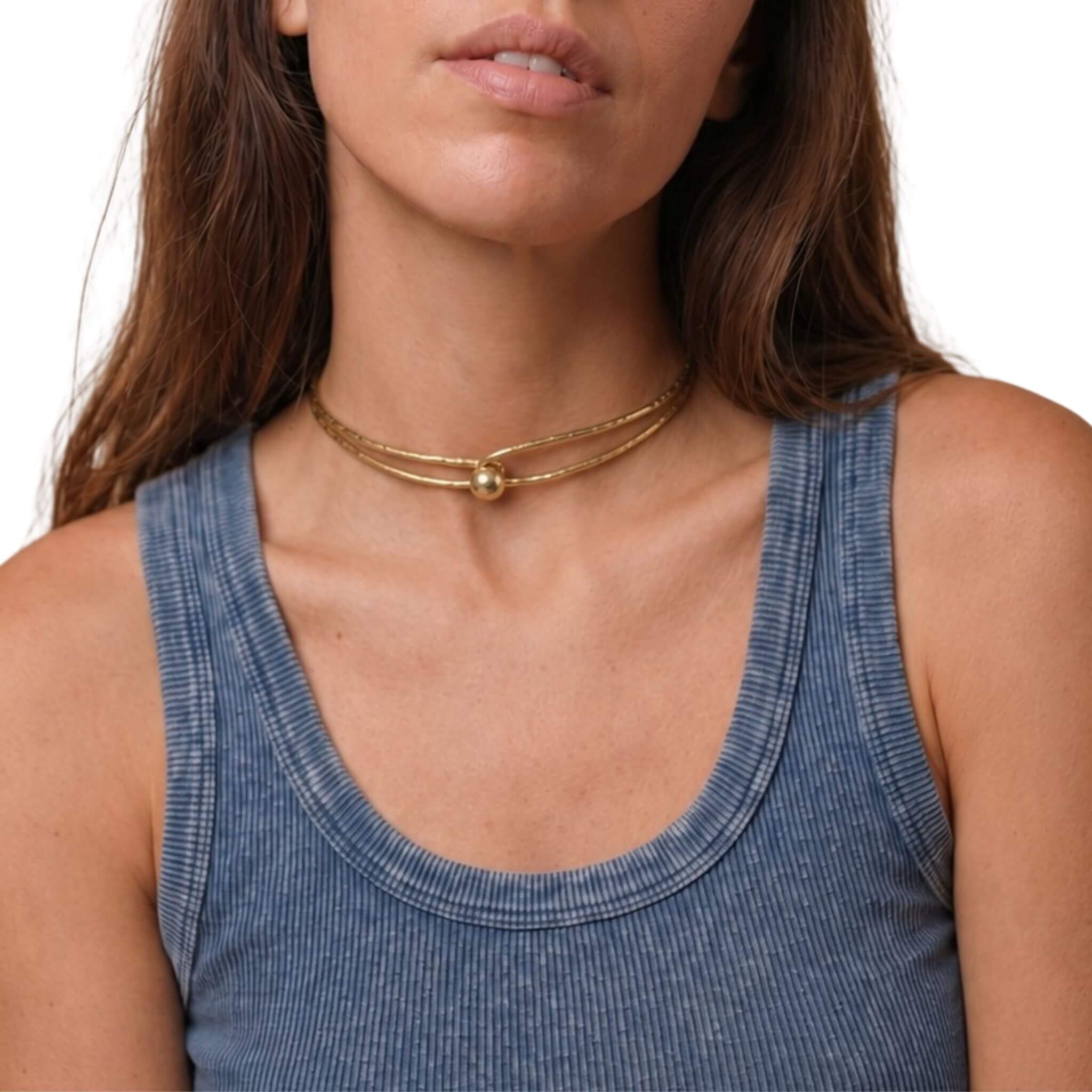 Sphere Ball Brass Choker Necklace for Women | Sola - EcoDunia