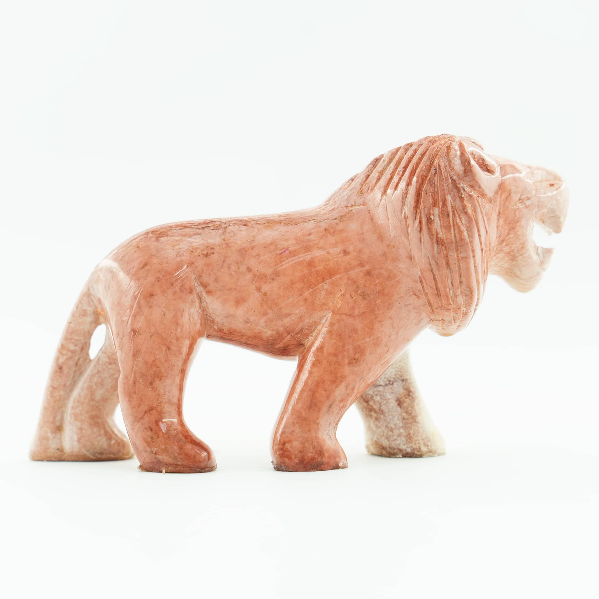 Hand Carved Lion Figurine Soapstone Sculpture