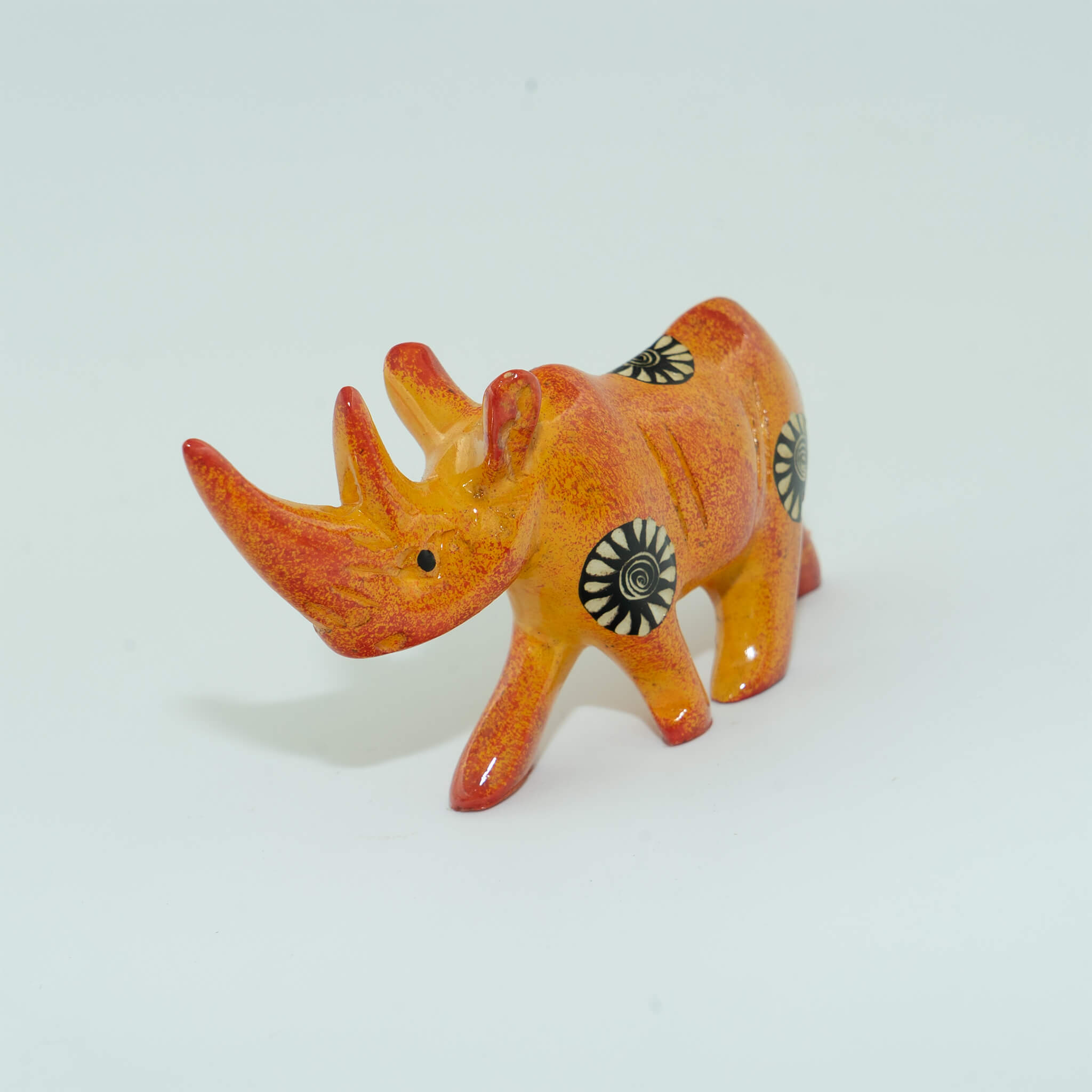 Hand Carved Rhino Figurine Soapstone Sculpture