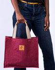 Jute Bag - Maroon