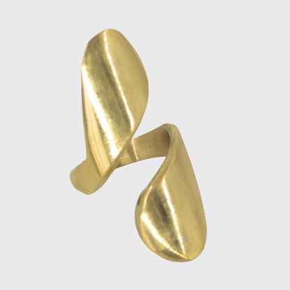 Adjustable Brass Open Wrap Ring for Women - Naji - Ecodunia