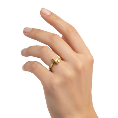 Hammered Cross Wrap Ring | Tai