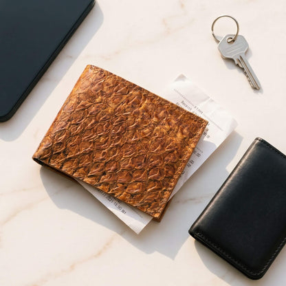 Tan Standard Fish Leather Wallet 