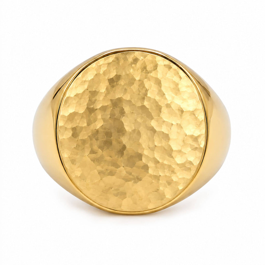 Hammered Flat-Top Signet Ring | Tanya EcoDunia