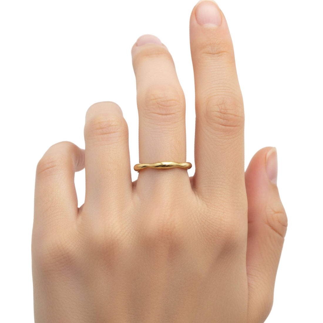 Taraji Brass Ripple Ring for Men and Women