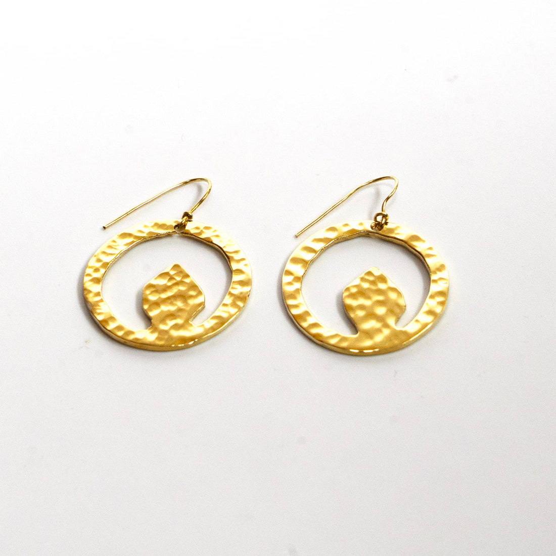 Tembo Hammered Irregular Disc Earrings