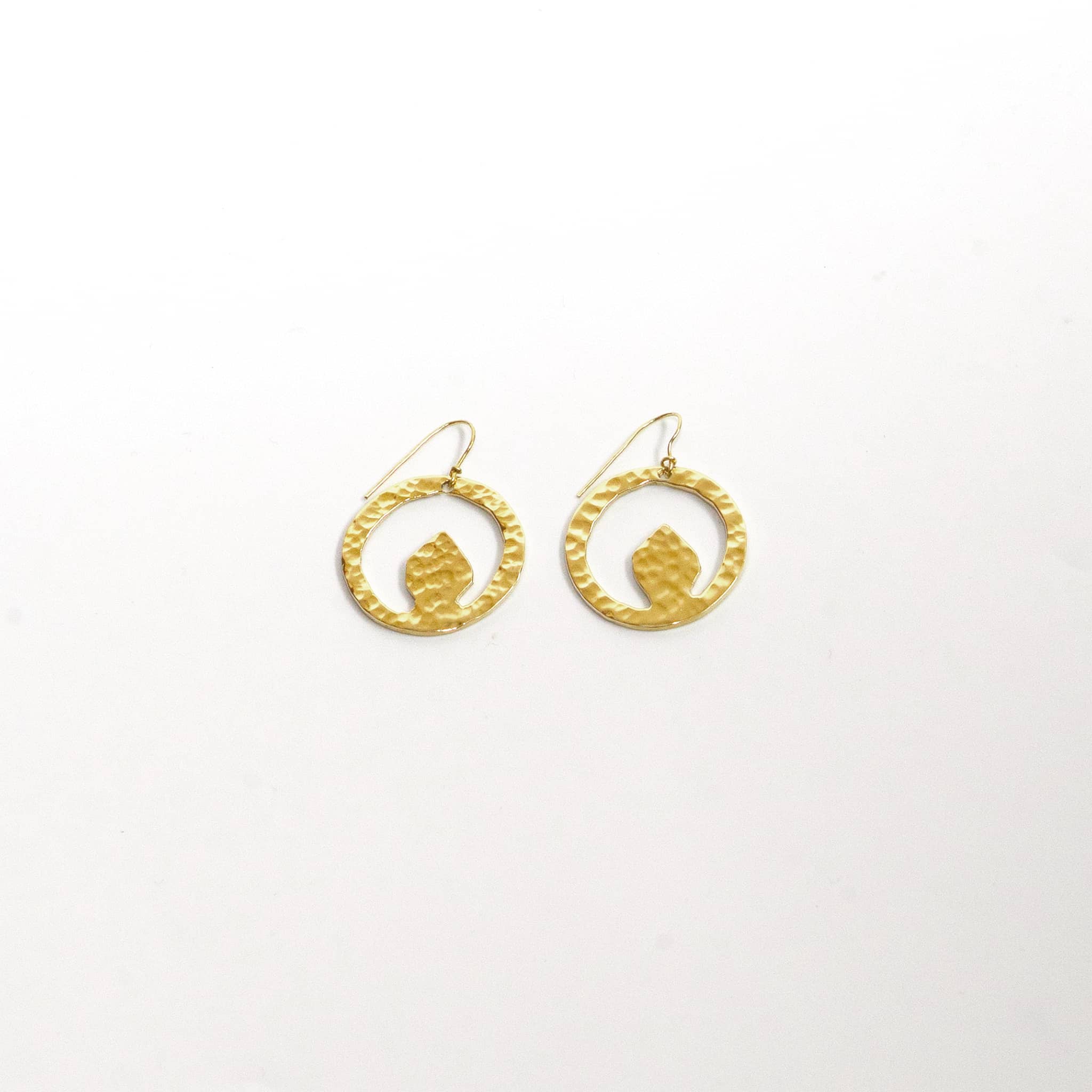 Tembo Hammered Irregular Disc Earrings