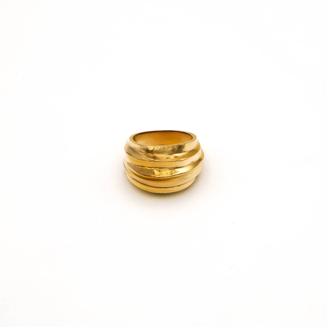 Tena Brass Layered Dome Ring for Women