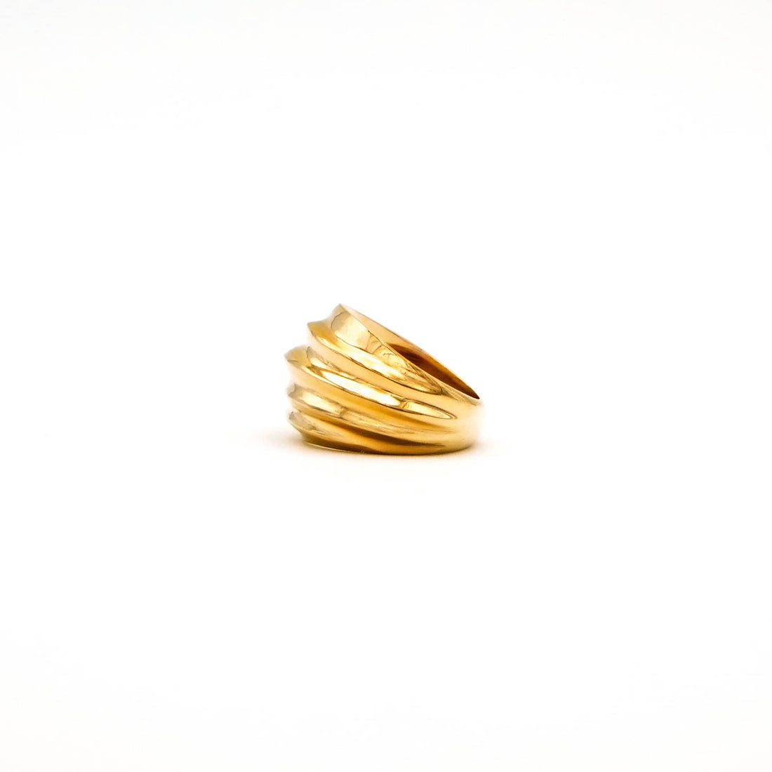 Tena Brass Layered Dome Ring for Women