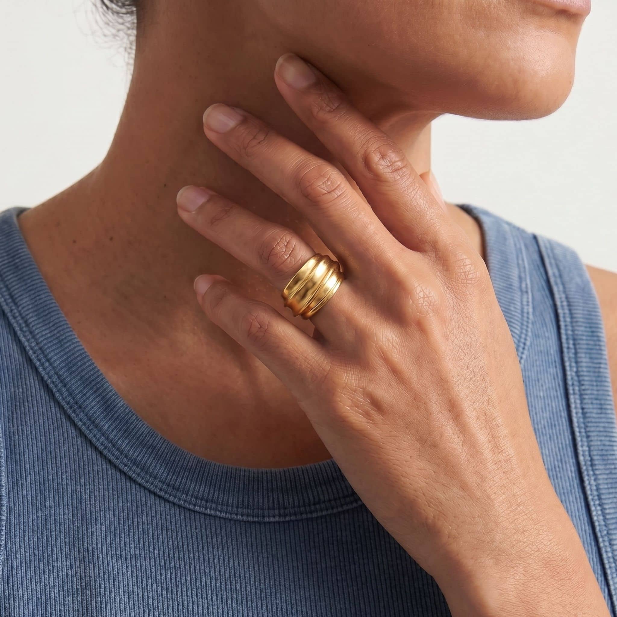 Layered Dome Brass Ring | Tena Ecodunia
