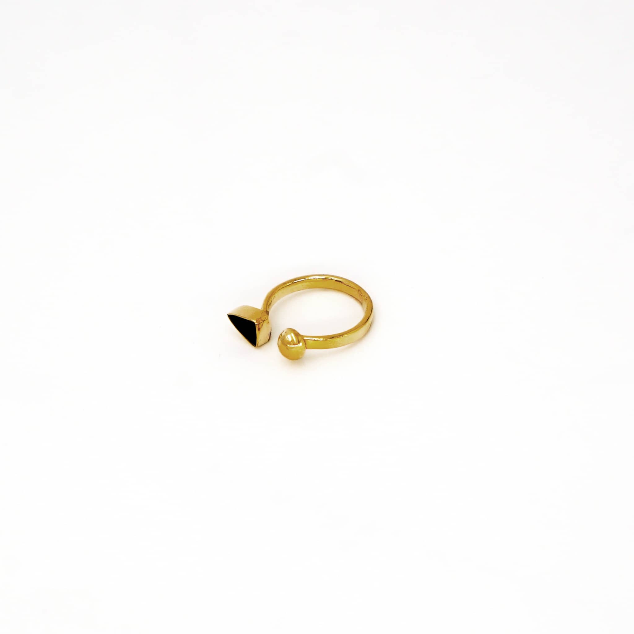 Triangle-Circle Open Ring in Brass for Women - Tausi