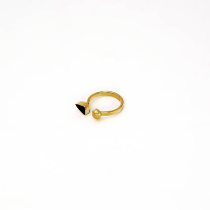 Triangle-Circle Open Ring in Brass for Women - Tausi