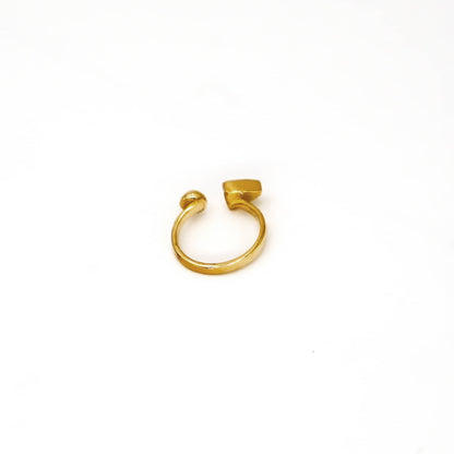 Triangle-Circle Open Ring in Brass for Women - Tausi